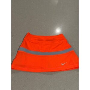 Nike Dri Fit Athletic‎ Tennis Skirt Womens XS Orange Reflective Stripe Skort